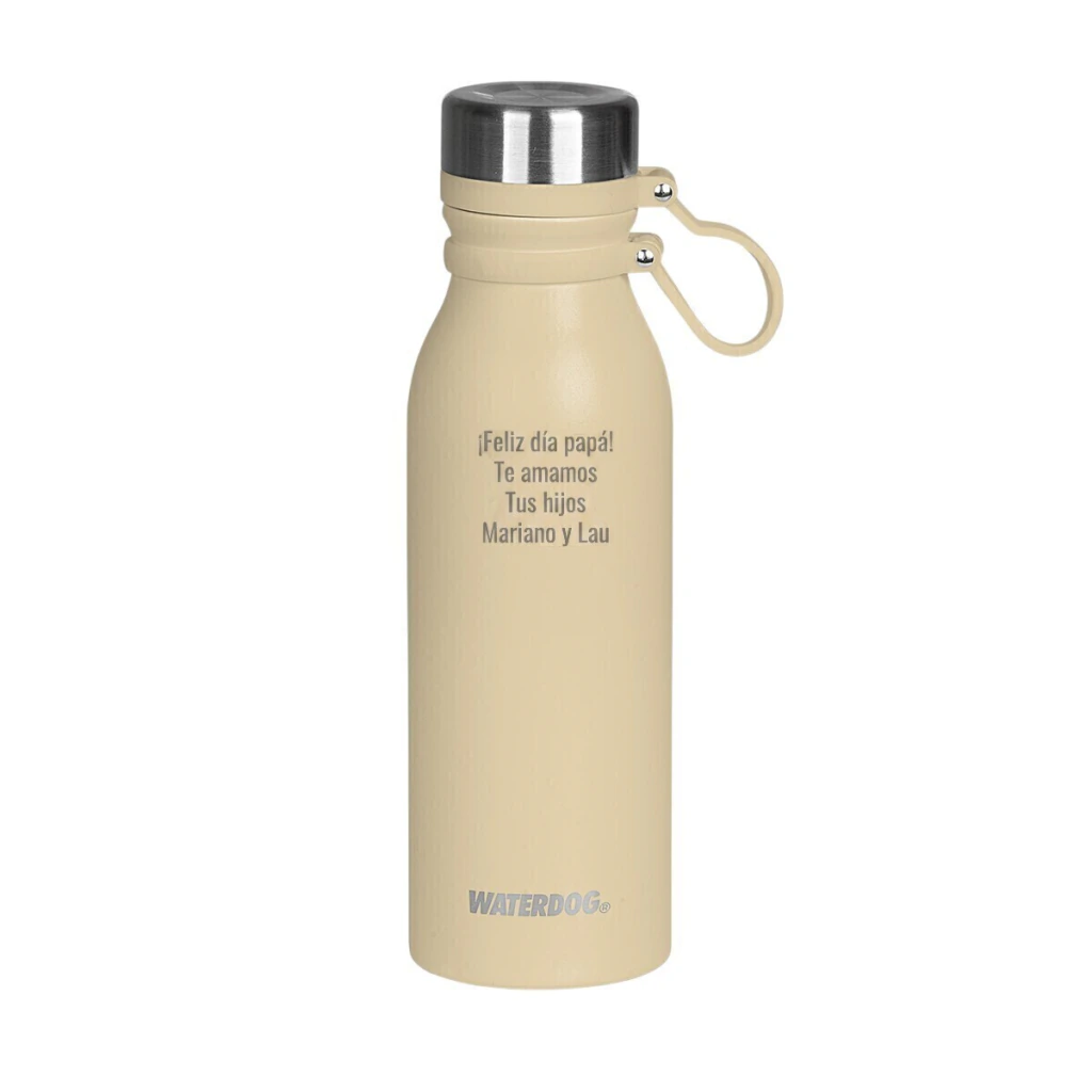 Botella térmica Waterdog Buho - 600 ml - Grabado Personalizado - Amarillo